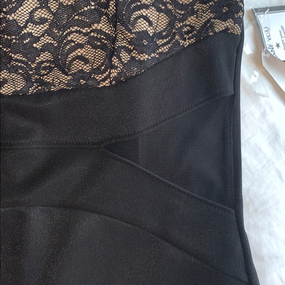 Black with nude lace, fitted, formal dress size 13 - Picture 6 of 6